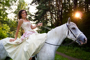 foto di sposa a cavallo
